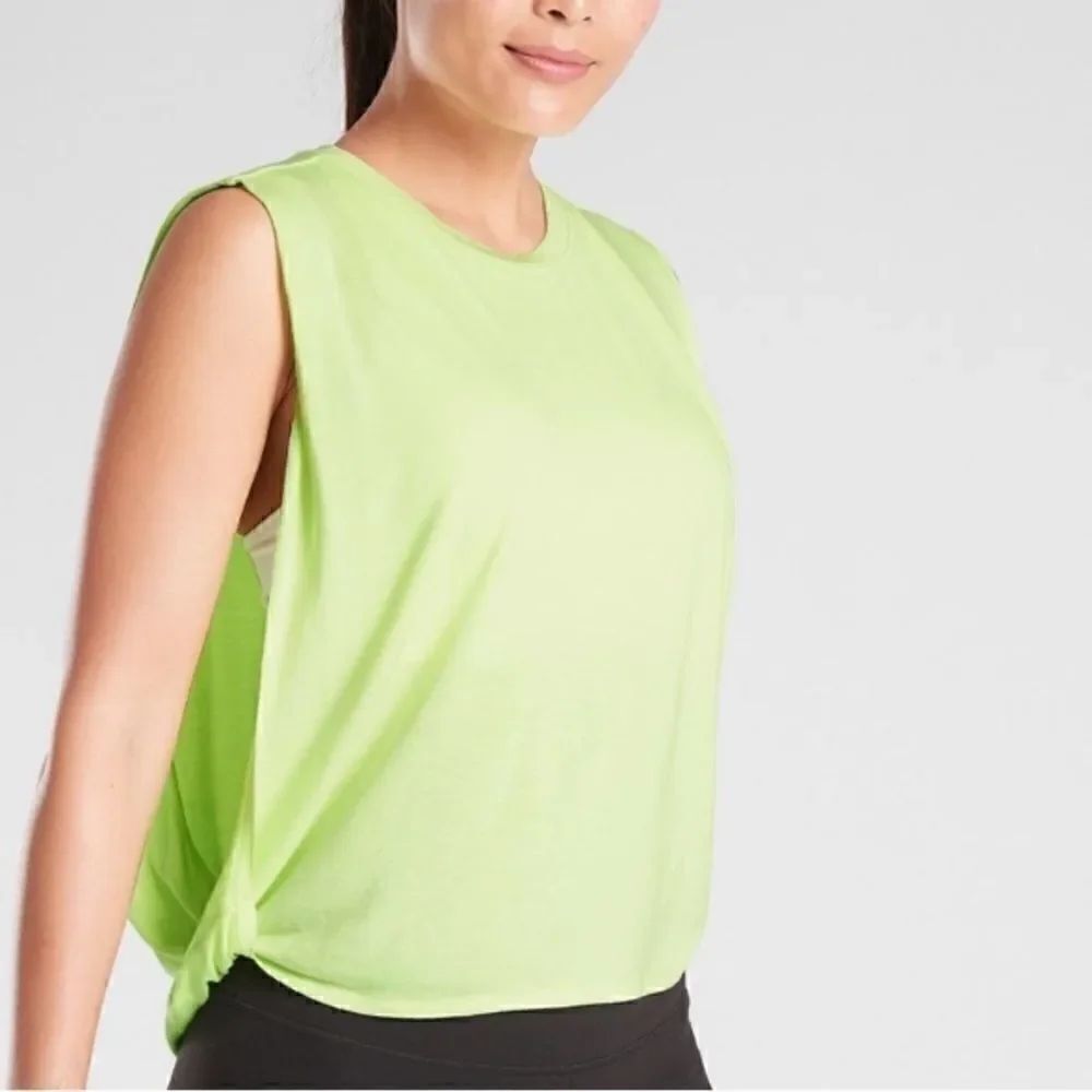 ATHLETA Cloudlight Relaxed Muscle Tank Neon Yellow